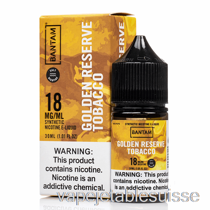 Vape Suisse Tabac Golden Reserve - Sels Bantam - 30ml 18mg